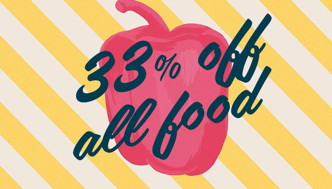 333% of food discount london